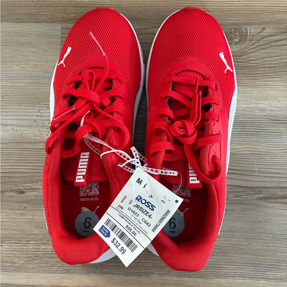 Puma Kids Red and White Sneakers - Picture 2 of 4